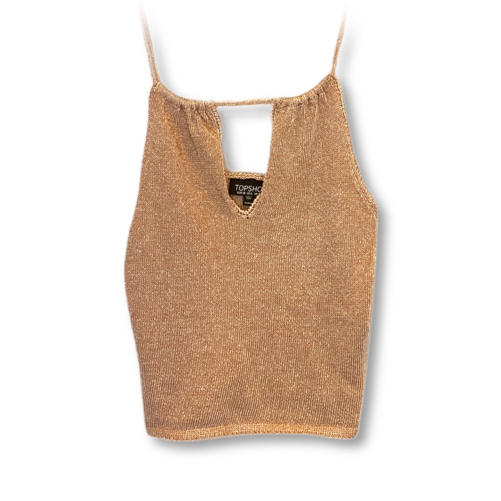 Topshop Rosegold Lurex Cami